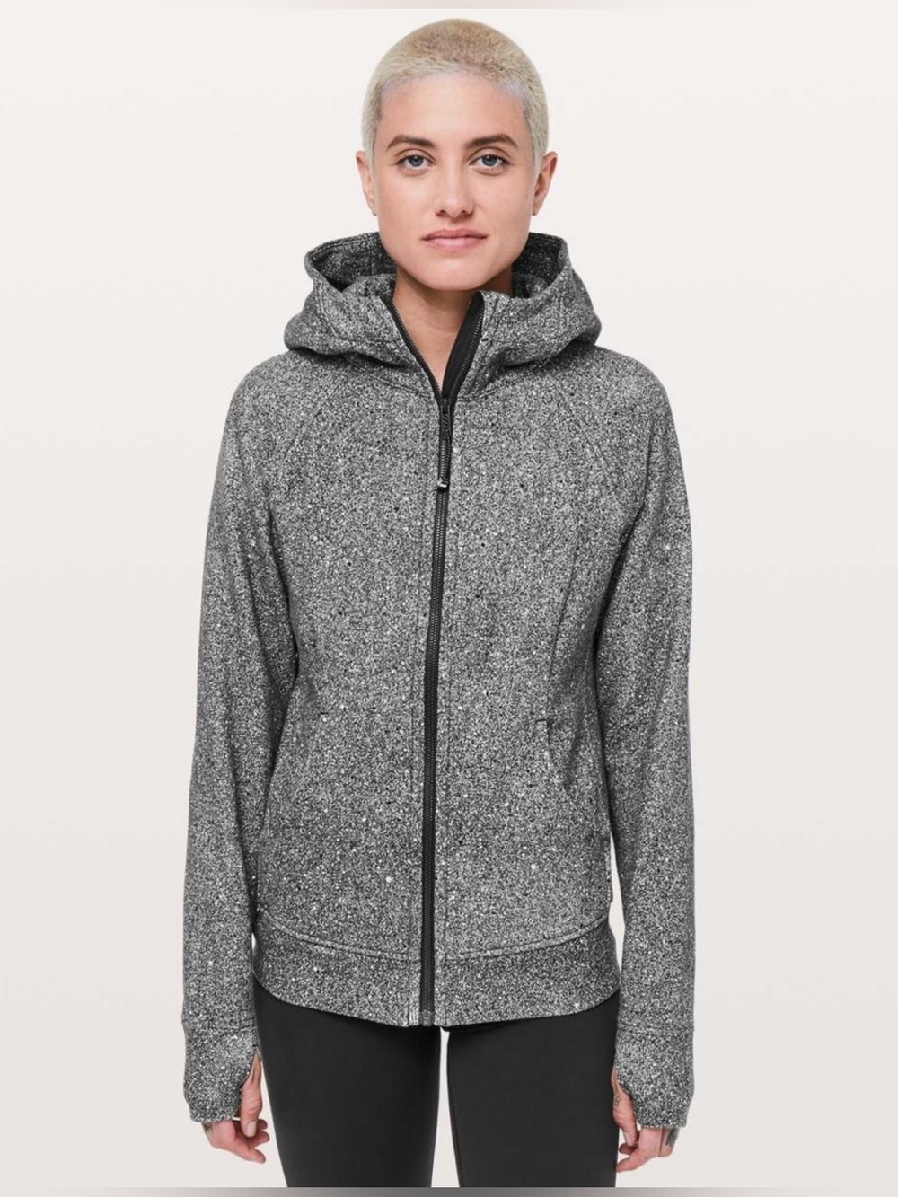 Lululemon Scuba Hoodie Luminesce Splatter White Black Women’s Size 4
